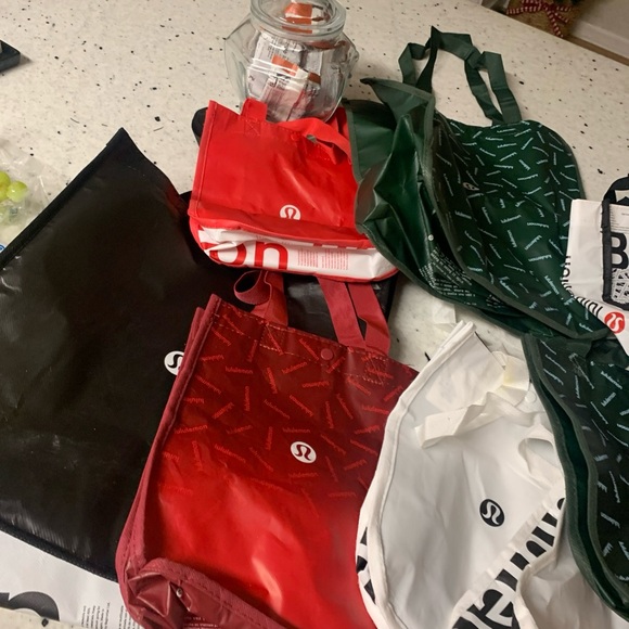 Lululemon Athletica Reusable Bags - Red, Green, Black, White - Picture 2 of 5